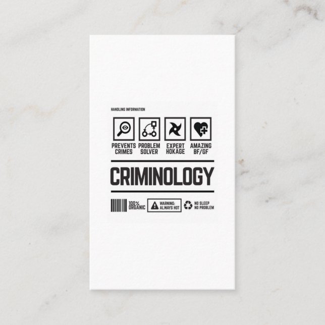 criminology business card (Front)