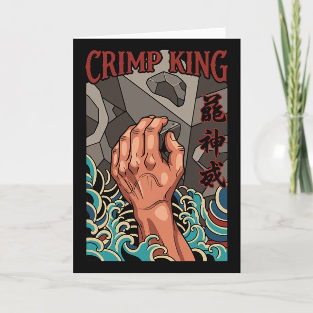Crimp King Climbing Rock Bouldering Adventure  Card (Front)