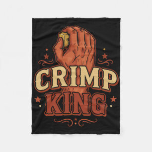 Crimp King Rock Climbing Bouldering Fun Fleece Blanket