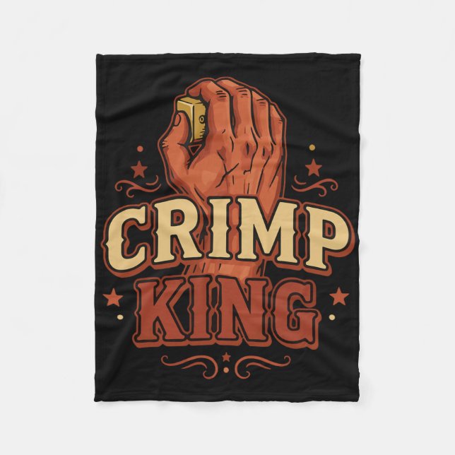 Crimp King Rock Climbing Bouldering Fun  Fleece Blanket (Front)