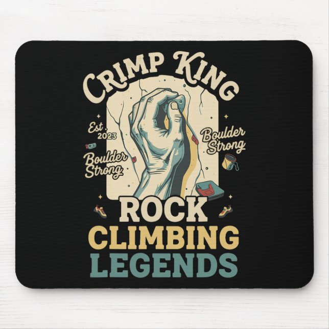 Crimp King Rock Climbing Legends Boulder  Mouse Pad (Front)