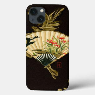Crimped Oriental Fan with Floral Design iPhone 13 Case