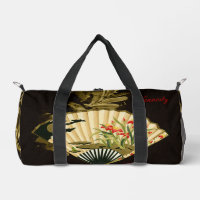 Crimped Oriental Fan with Floral Design