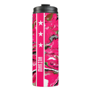 Crimson abstract thermal tumbler