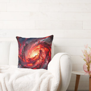 Crimson Abyss Dark Cosmic Nebula Space Cushion