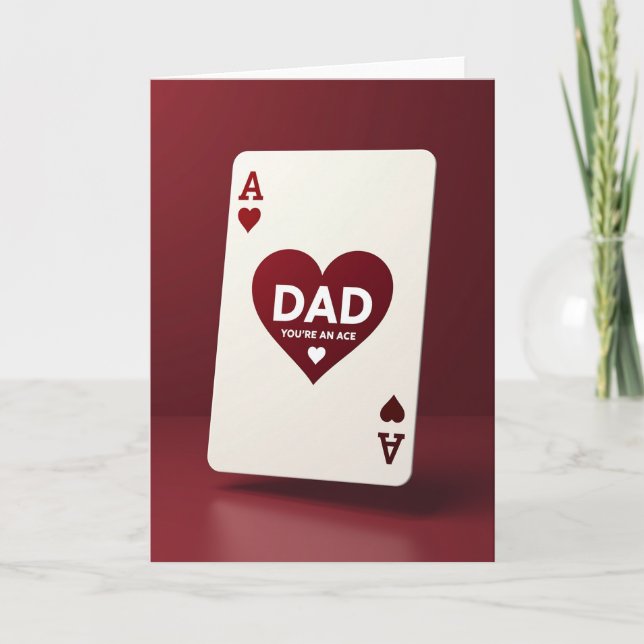 Crimson Ace Dad Fathers Day Card (Front)