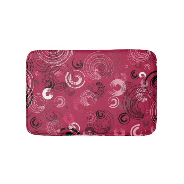 Crimson and Black Bath Mat (Front)