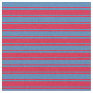 Crimson and Blue Lines Pattern Fabric