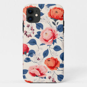 Crimson and Coral Flower Case-Mate iPhone Case