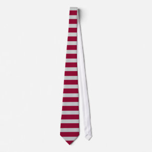 Crimson and Grey Horizontal Stripe Tie