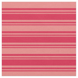 Crimson and Light Coral Coloured Lines Fabric