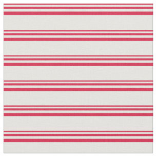 Crimson and Mint Cream Lined/Striped Pattern Fabric