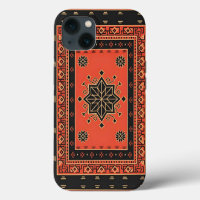 Crimson and Obsidian Geometric Tribal Star