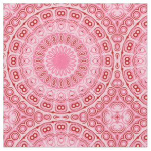 Crimson and Pink Mandala Pattern Fabric