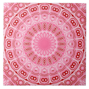 Crimson and Pink Mandala Pattern Tile