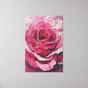 Crimson and Pink Rose Texture Abstract Wall Art