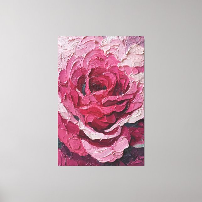 Crimson and Pink Rose Texture Abstract Wall Art (Front)