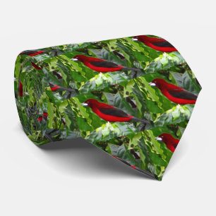 Crimson Backed Tanager Men's Tie