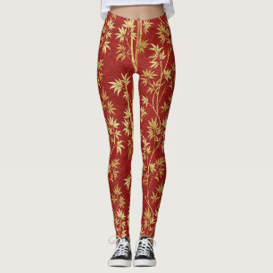 Crimson Bamboo East Asian (1) Leggings
