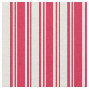 Crimson & Beige Pattern of Stripes Fabric