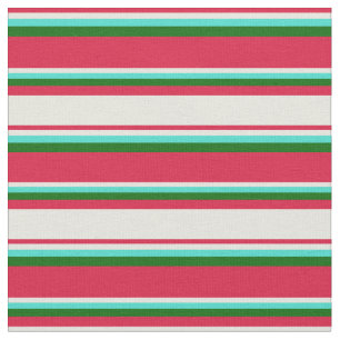 Crimson, Beige, Turquoise, and Dark Green Coloured Fabric