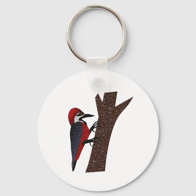 Crimson Bellied Woodpecker Key Ring (Front)