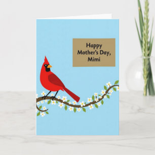 Crimson Bird Mothers Day Wish Card