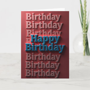 Crimson Birthday Text Card