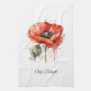 Crimson Bloom, custom Tea Towel