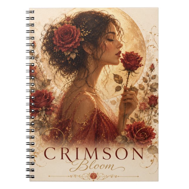 Crimson Bloom Premium Notebook  (Front)