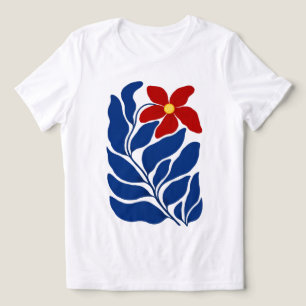 Crimson Bloom Women’s Abstract Floral T‑Shirt Tri-Blend Shirt