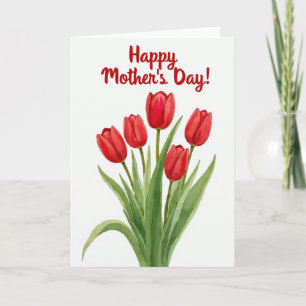 Crimson Blooms Day Card