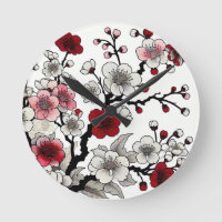 Crimson Blossom Elegance - Japanese-Inspired Flora