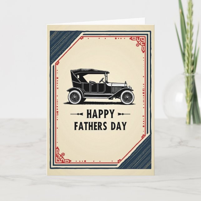 Crimson Border Fathers Day Card (Front)