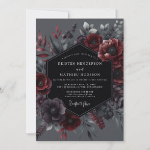 Crimson Botanical Elegance Wedding Invitation