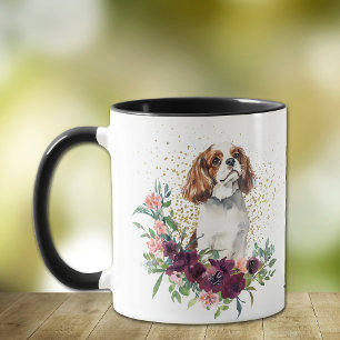 Crimson Bouquet Cavalier King Charles Spaniel Mug