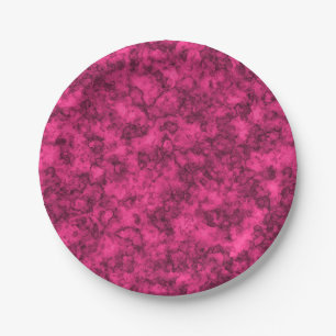 Crimson bright marble pattern paper plate