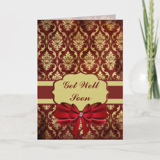 Crimson Brocade Get Well Soon Card