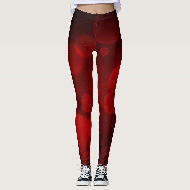 Crimson Bubbles Leggings (Front)