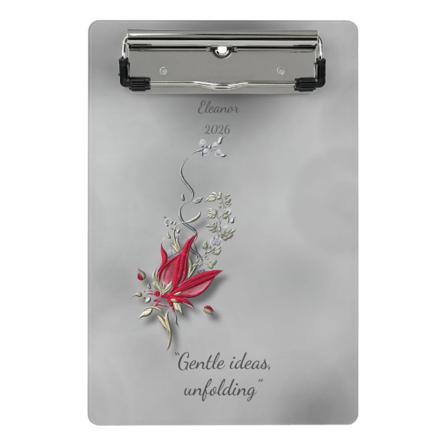 	Crimson Butterfly Bloom mini clipboard  (Front)