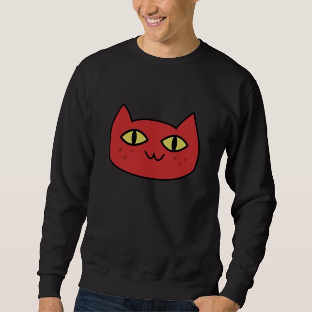 Crimson Cat Pop Art Sweatshirt (Front)