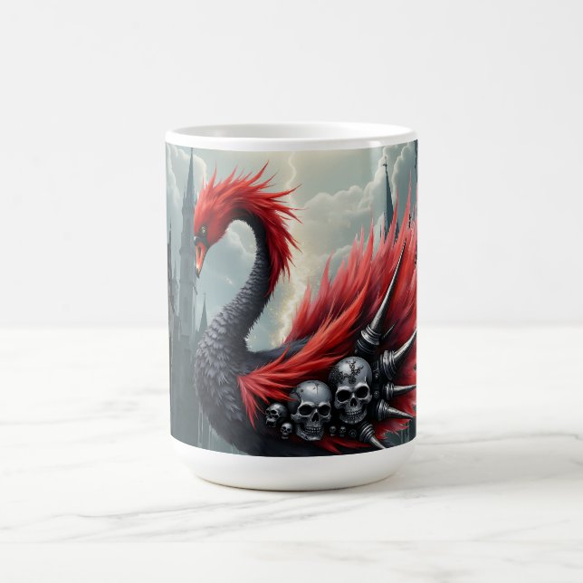 Crimson Cathedral Swan. Coffee Mug (Center)