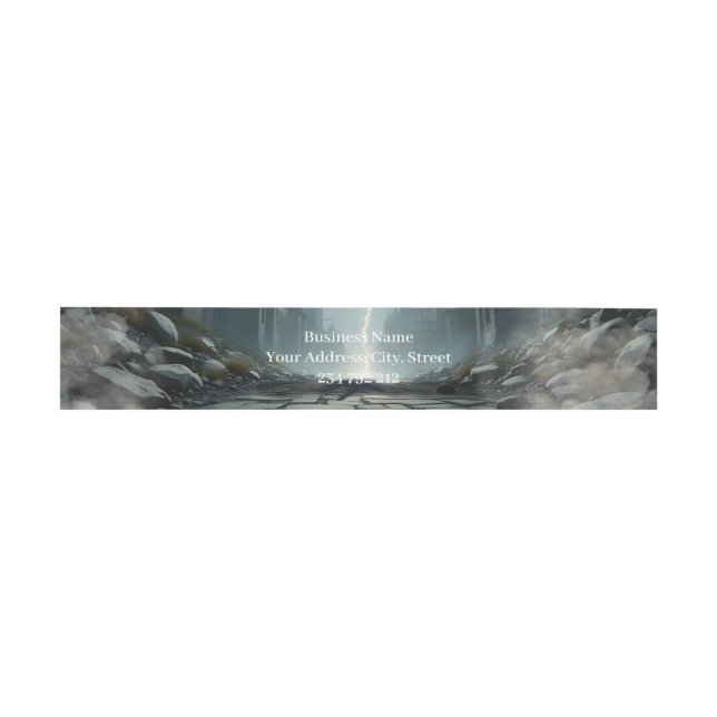 Crimson Cathedral Swan. Invitation Belly Band (Flat)