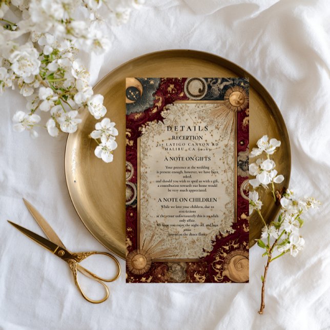 Crimson Celestial Baroque Wedding Enclosure Card (Creator Uploaded)