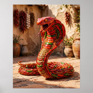 Crimson Chilli Pepper Cobra Poster