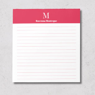Crimson Classic Personalized Letter Monogram Lined Notepad