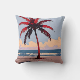 Crimson Coastline Cushion