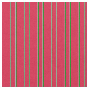 Crimson, Dark Grey, and Green Coloured Stripes Fabric