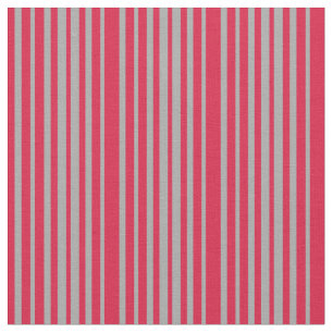 Crimson & Dark Grey Coloured Lined Pattern Fabric