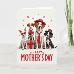 Crimson Dogs Mothers Day Card
